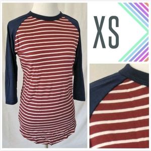 LuLaRoe Striped Randy Baseball tee XS